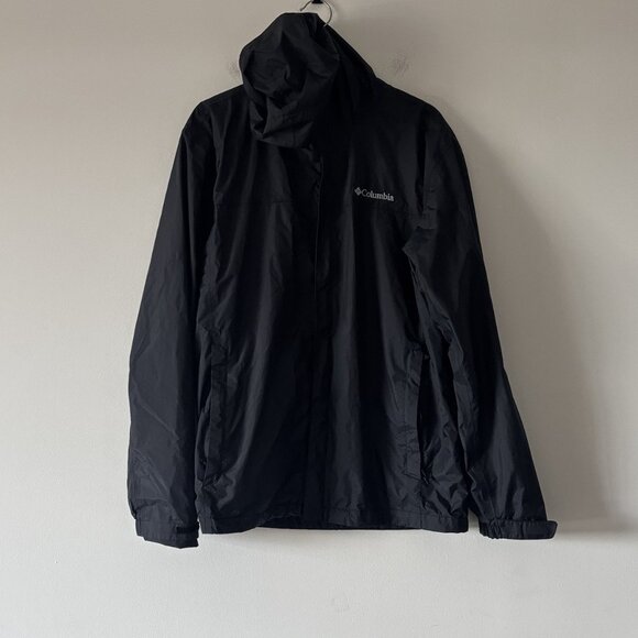Columbia Rain Jacket Omni-Tech Mens L Black Waterproof Outdoor Hiking Gorp - Picture 7 of 16
